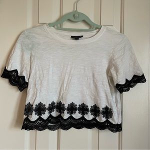 Topshop Crop Top • White & Black • 100% Cotton